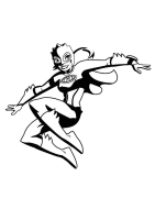 A coloring page of mega mindy